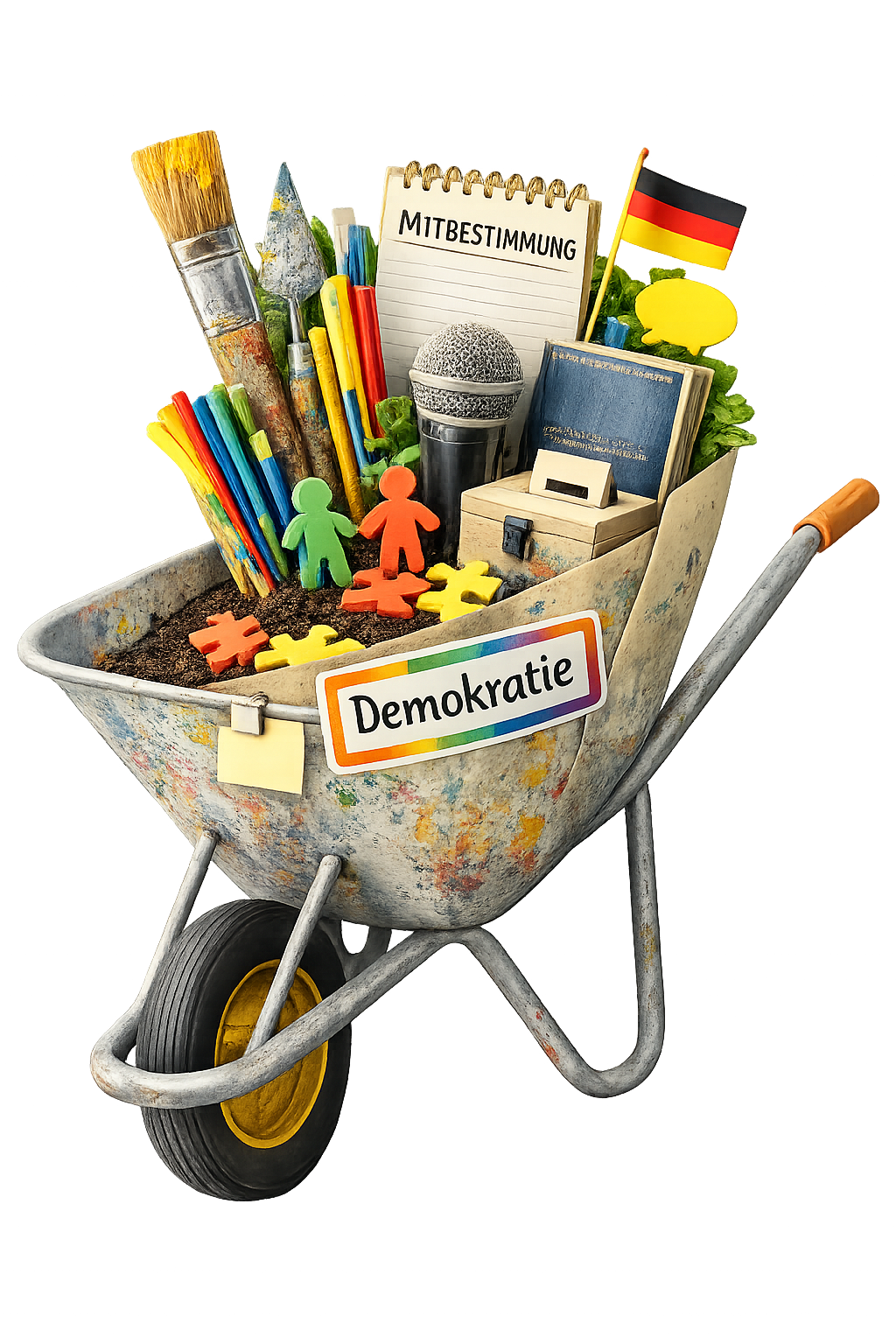 Demokratie Schubkarre